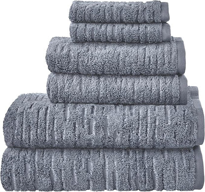 SKL Home CloudSoft Cotton Luxury 4-Piece Washcloth Set, Smoke Blue