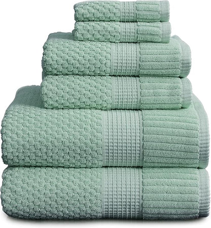NY Loft 100% Cotton Towel Set 6 Piece | Super Soft & Absorbent Quick-Dry 2 Bath
