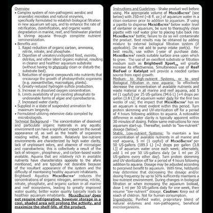 Brightwell Aquatics MicroBacter7 Complete Bioculture for Fish Tank or Aquarium - Populates Biological Filter Media for Saltwater and Freshwater Fish - Aquarium Water Treatments, 4.2 fl oz