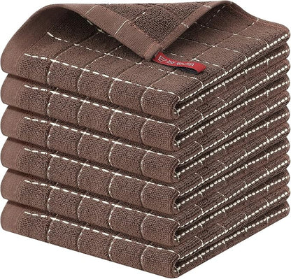 Homaxy 100% Cotton Terry Kitchen Dish Cloths, Ultra Soft and Absorbent Dish