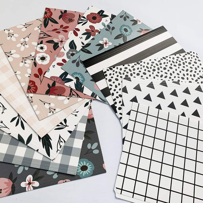 Cute File Folders, Set of 12 3-Tab Letter Size Decorative File Folders Boho Manilla 8.5 x 11 – Pretty Designer Home Office School Supplies (Tranquility)