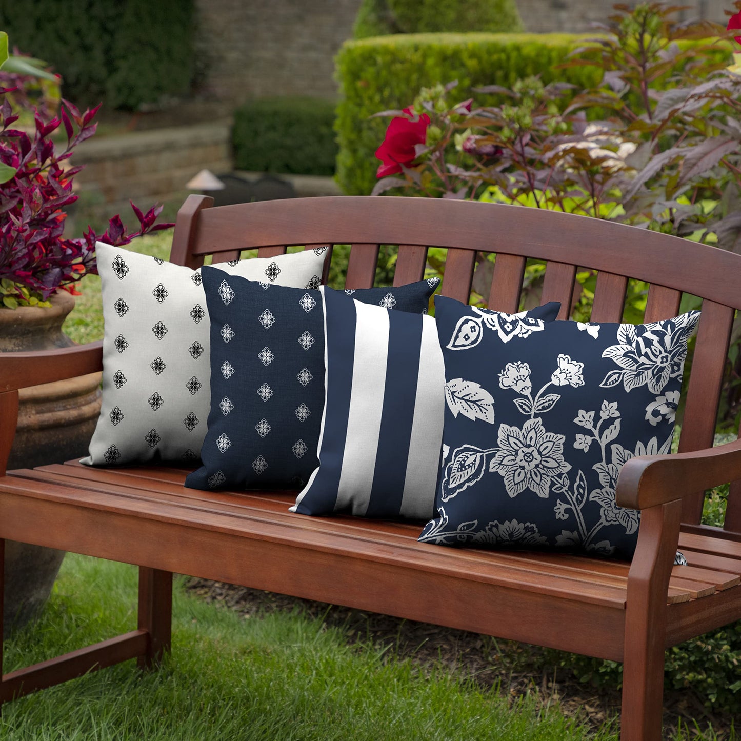 Arden Outdoor Toss Pillow, 2 Pack, 16 x 16, Rain-Proof, Fade Resistant Pistachio Botanical