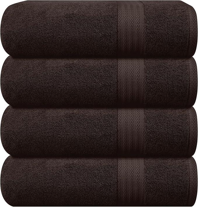 GLAMBURG Premium Cotton 4 Pack Bath Towel Set