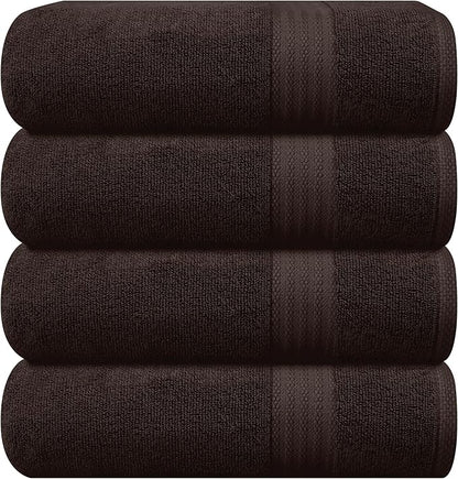 GLAMBURG Premium Cotton 4 Pack Bath Towel Set