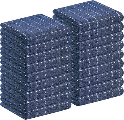Homaxy 100% Cotton Terry Kitchen Towels, Checkered Designed, Soft and Super