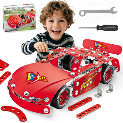 DIYBee Metal Model Car Kit, 192 Pcs Racing Car Building Kit for Boys 8-12, Build Your Own Car Kit, STEM Toys for Ages 8-13 14 15 16, Metal Construction Erector Set for Kids Teens Adults