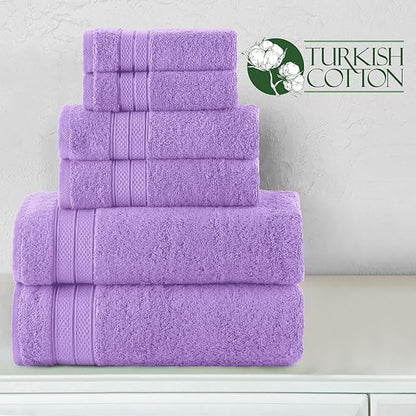 Elegant Comfort Luxury 6-Piece Towel Set, Premium Soft 100% Turkish Cotton