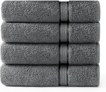 COTTON CRAFT - 4 Pack -Ultra Soft Oversized Extra Large Bath Towels 30x54