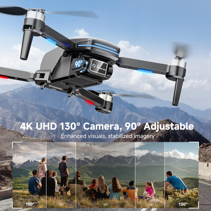 PLEGBLE Drone with Camera 4K for Kids Adults, Brushless Motor Mini Foldable RC Drones with Propeller Guards for Beginners, One Key Take Off/Land, Voice Control, Anti-Lost Alarm, Gift Toys for Men Boys