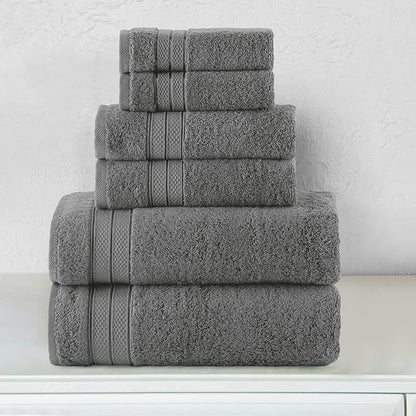 Elegant Comfort Luxury 6-Piece Towel Set, Premium Soft 100% Turkish Cotton