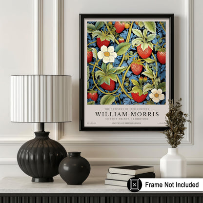 Poster Master Owl Print - William Morris Poster - Flower & Animal Illustration - Botanical Exhibition Wall Design - Floral Bird Artwork - Aesthetic Office or Bedroom Decor - 8x10 UNFRAMED Wall Art