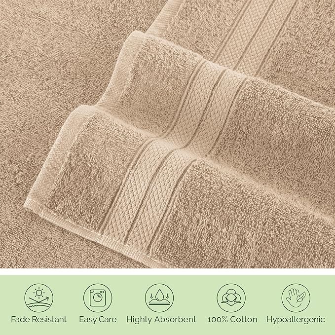 Elegant Comfort Luxury 6-Piece Towel Set, Premium Soft 100% Turkish Cotton