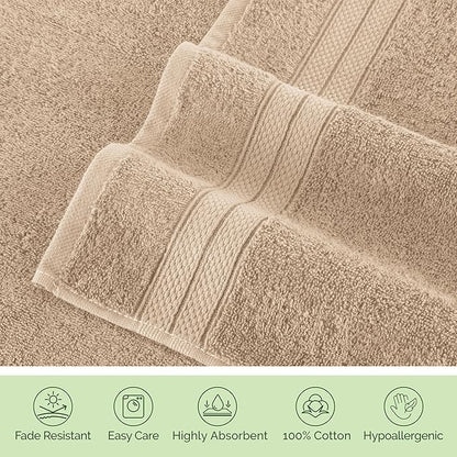 Elegant Comfort Luxury 6-Piece Towel Set, Premium Soft 100% Turkish Cotton