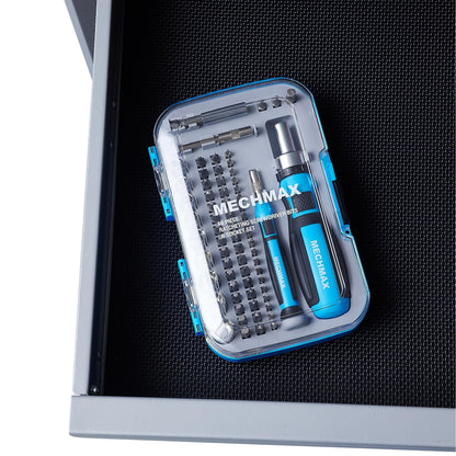 68 Piece MECHMAX Magnetic Ratchet Screwdriver Set, Socket and Interchangeable Bits Slotted, Phillips, Star, Precision Bits with Case for Home, Office, Car, Automotive, Ring Doorbell and as A Gift