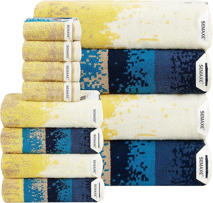 SEMAXE 12-Piece Family Bathroom Towel Set