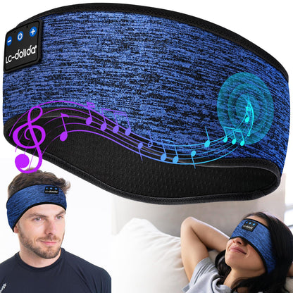 LC-dolida Sleep Headphones Headband Bluetooth 5.4, Sports Headband Earphones Wireless with Speaker Microphone USB C for Women Sleeping Gift Workout Jogging Yoga Insomnia Travel Meditation
