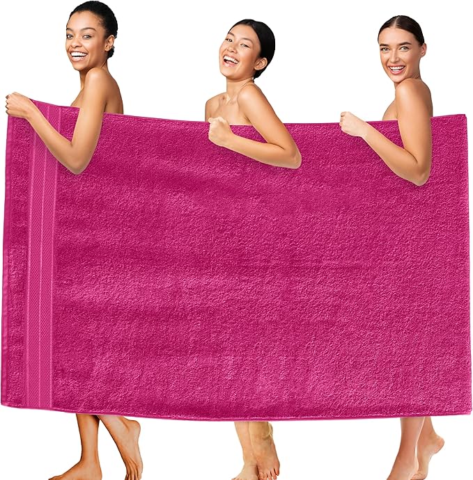 Elegant Comfort Three Line Popcorn Extra Large Luxury Bath Towel