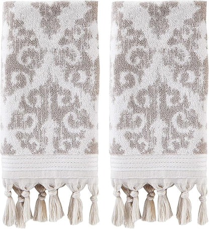 SKL Home Mirage Fringe 100% Turkish Cotton Hand Towel, 16x26 in