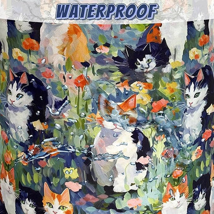 Watercolor Cats Laundry Hamper Foldable Oxford Cloth Cute Animal Cat Laundry
