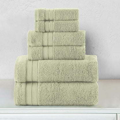Elegant Comfort Luxury 6-Piece Towel Set, Premium Soft 100% Turkish Cotton