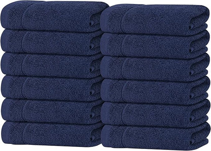 Tens Towels Pack of 12 Washcloths, 12 x 12 Inches, Lighter Weight, Quick to Dry