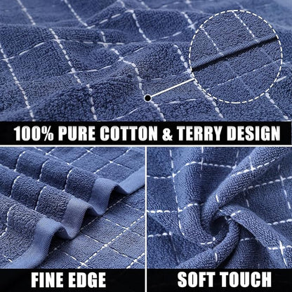 Mordimy 100% Cotton Terry Dish Cloths, Soft and Absorbent Checkered Dish Towels