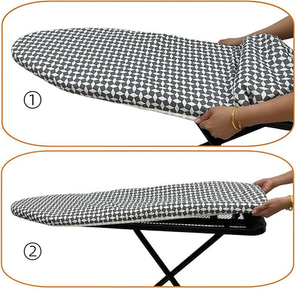 Ironing Board Cover and Pad, Sewn-in Thick Feltpads, Elastic Edge, Fits