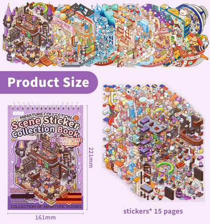 DIY 3D House Stickers, 10 Sets Fun DIY Sticker Scene Make Your Own Mini House Cute Cartoon Animal Scene Stickers for Kids Adult Sticker Art Relief Stress Pass The Time