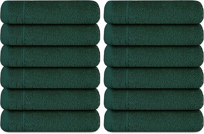Tens Towels Pack of 12 Washcloths, 12 x 12 Inches, Lighter Weight, Quick to Dry