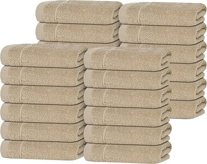 Tens Towels Pack of 24 Washcloths, 12 x 12 Inches, Lighter Weight, Quick to Dry