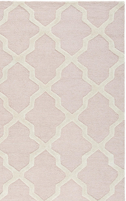 SAFAVIEH Area Rug 8x10 - Cambridge Collection - Large - Light Pink & Ivory, Handmade Wool, Trellis Pattern, Ideal for Living Room, Bedroom, Office, Dining Space (CAM121M)