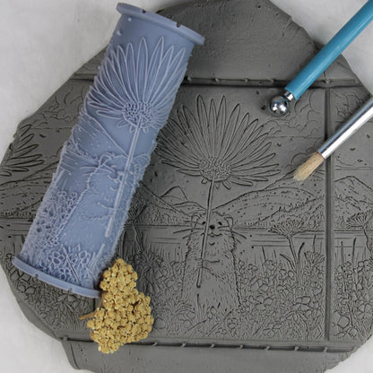 Quokka Clay Texture Roller (4") - Storybook Set #01 - Embossing Pattern Roller for Polymer & Ceramic Clay, Pottery & Crafts