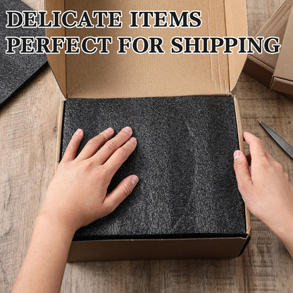 Lemecima 15 Pcs 12" x 8" x 0.5" Black Polyethylene Foam Packing Sheets for Craft, Shipping, Moving