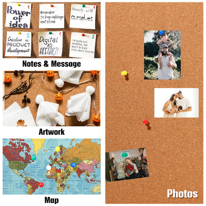 Crtiin 24 Pcs Cork Board Tiles Bulletin Boards 12"x12" 1/4" Thick Square Natural Cork Sheets with Self Adhesive Backing Brown Corkboards for Wall School Office Home DIY Supplies