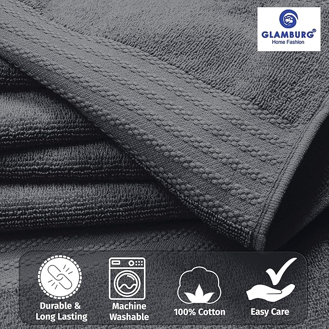 GLAMBURG Ultra Soft 8-Piece Towel Set