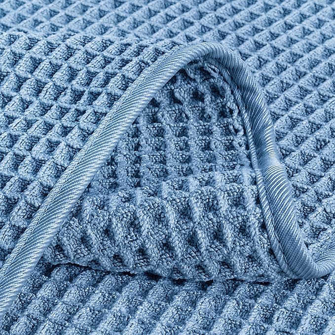 POLYTE 430 GSM Microfiber Lint Free Washcloth Face Towel, 13 x 13 in, 4 Pack