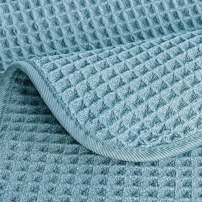 POLYTE 430 GSM Microfiber Lint Free Washcloth Face Towel, 13 x 13 in, 4 Pack
