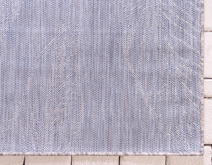 Unique Loom Outdoor Botanical Collection Area Rug - Leaf (2' x 6' 1" Runner, Light Gray/ Ivory)
