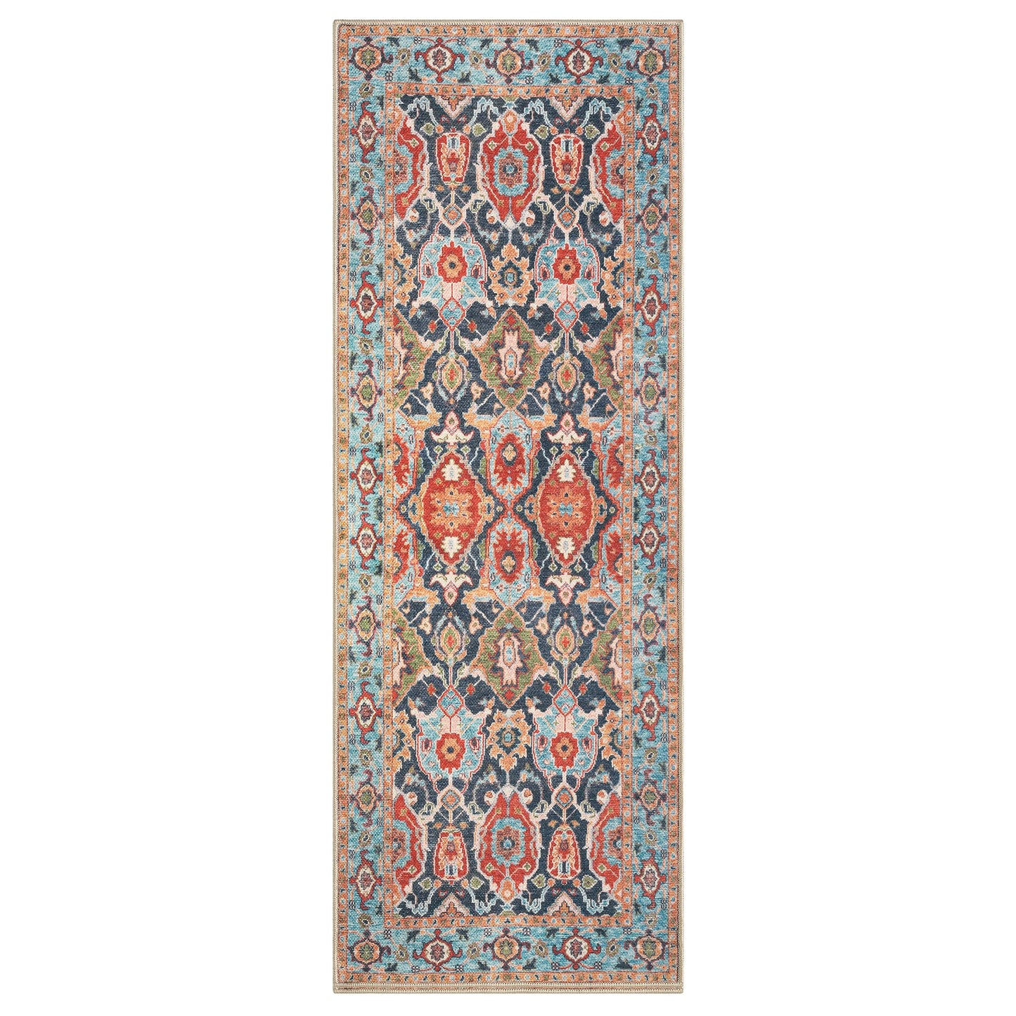 Keen Home Design 30"x120" Rug - Machine Washable Runner Rug with Non-Slip Backing, Ideal for Hallway, Entryway, Kitchen, Laundry Room - Vintage, Easy Clean, Durable, Low Pile - (2'6" x 10')