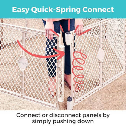 Toddleroo by North States - Superyard Baby Play Yard: Freestanding 6-Panel Baby Playpen - Indoor or Outdoor Use - Made in USA - Encloses Up to 18.5 Square Feet - 26 Inches Tall - Sand