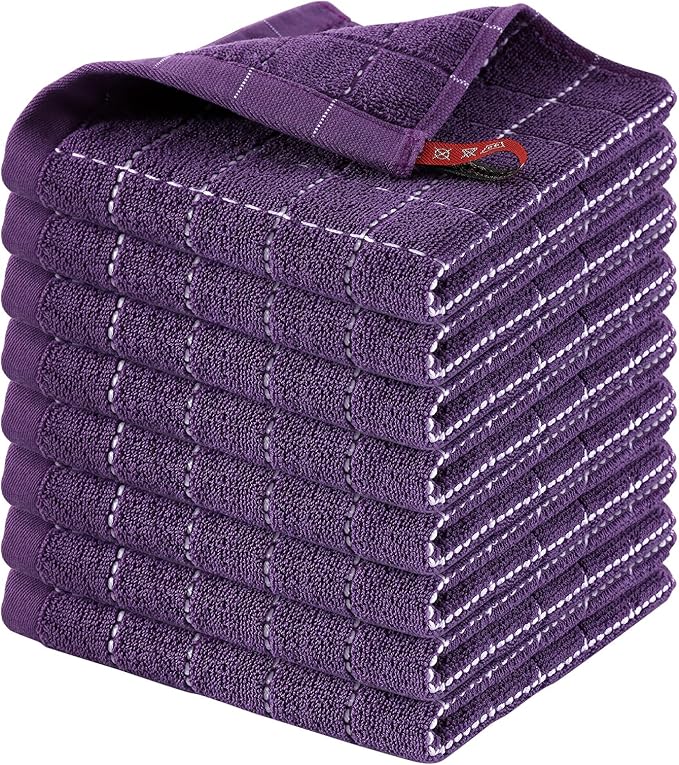 Homaxy 100% Cotton Terry Kitchen Dish Cloths, Ultra Soft and Absorbent Dish