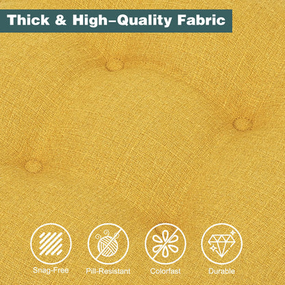 baibu Set of 2 Dining Chair Cushions, Dual-Layer Patent Design Memory Foam Kitchen Chair Cushions, Non-Slip Seat Pads with Ties, 16.5 x 16.5 x 3.5in, 2 Pack, Yellow