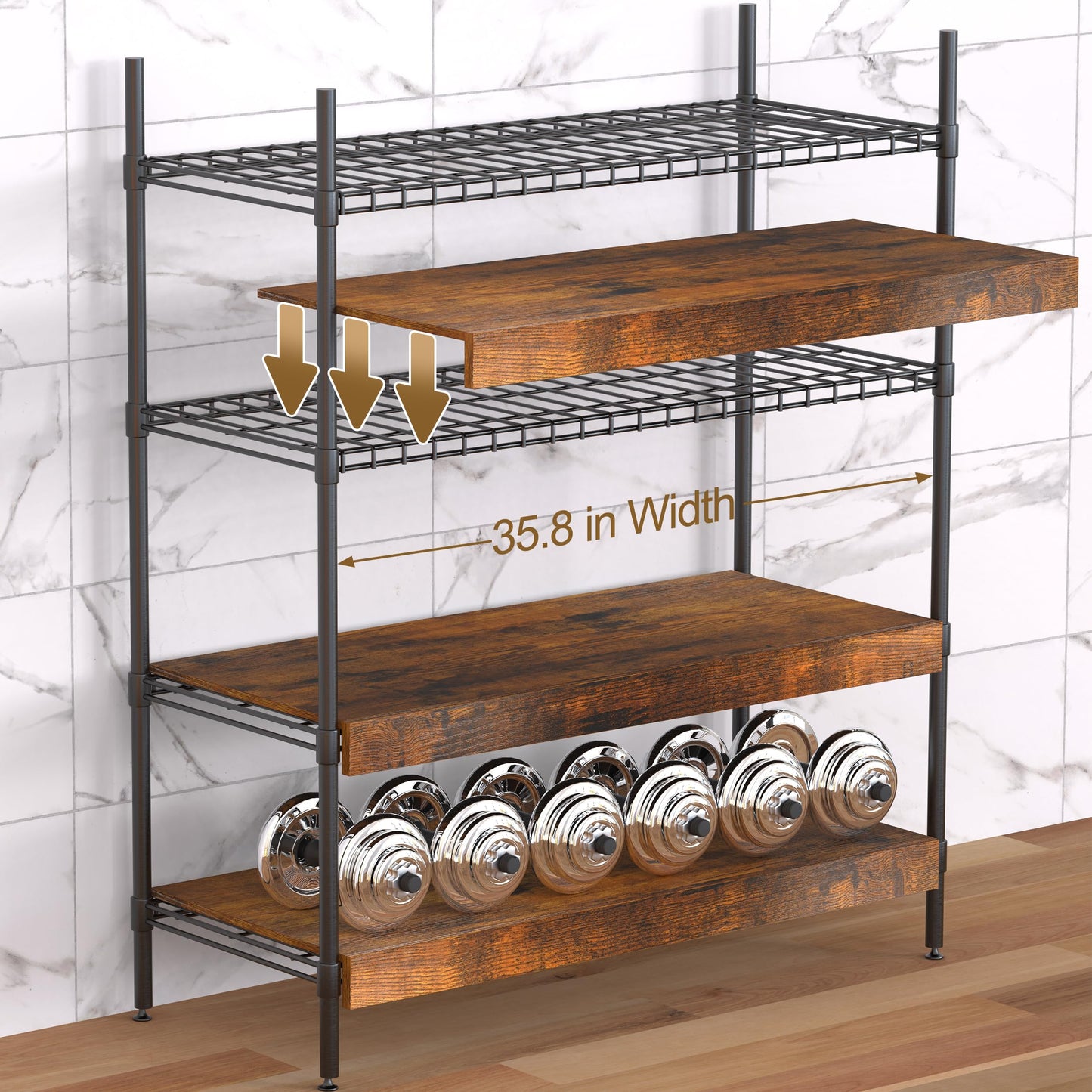 MyLifeUNIT Wire Shelf Covers, 4 PCS 35.8" W x 16" D Wood Wire Rack Covers for Pantry, Closet, Laundry Room