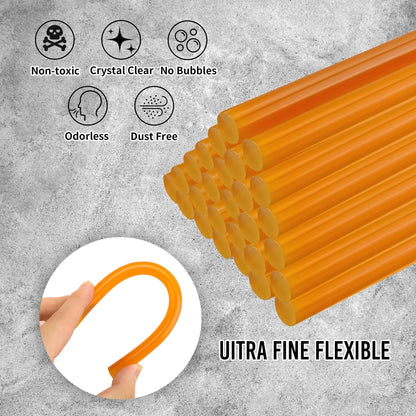 MATUFF 32 Pcs Dent Repair Glue Sticks, 0.43” Dia x 8” Long Yellow Hot Glue Sticks, Paintless Dent Repair Tool Kit PDR Glue Sticks for Craft Gun and Car Body Repair Dent Remover Tool