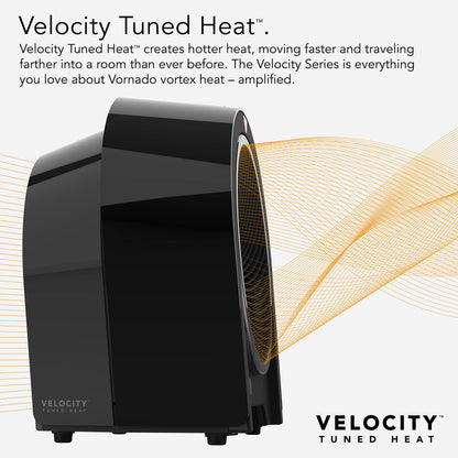 Vornado Velocity 5R (2025) Whole Room Space Heater with Remote, LED Touch Controls, Digital Thermostat, Locking Controls, 1-12 Hour Timer, Automatic Climate Control, Powerful Heater for Bedroom, Black