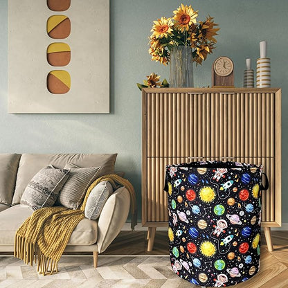 Funny Astronaut Laundry Basket Foldable