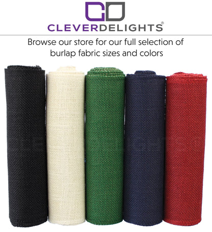CleverDelights 9" Black Burlap Roll - Finished Edges - 5 Yards - Jute Burlap Fabric
