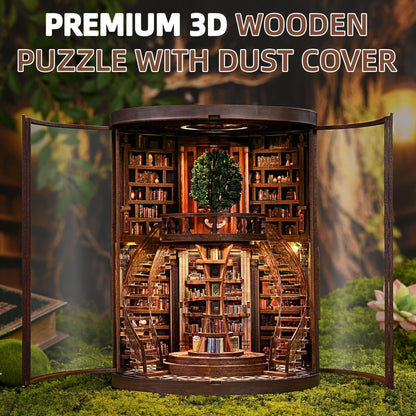 CRIOLPO Book Nook Kits for Adults - Book Nook Kit Bookshelf Decor DIY Miniature House Kit for Bookshelf - Craft Kits for Adults Booknook Model Kits Tiny House Arts and Crafts with LED Lights