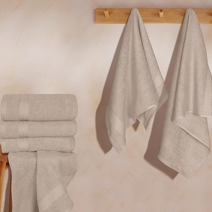 GLAMBURG Ultra Soft 6-Piece Hand Towel Set 16x28-100% Ringspun Cotton