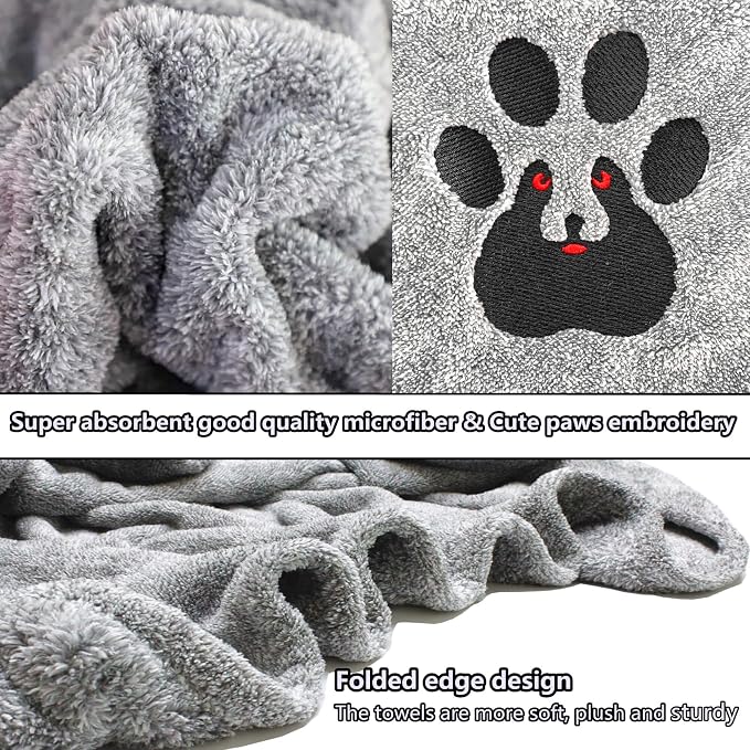 Dogvingpk Extra Large Dog Towel 1 Pack, Super Absorbent Soft Quick Drying Microfiber Pet Bath Towels for Large & Medium Dogs (XL-55" * 36", Brown)